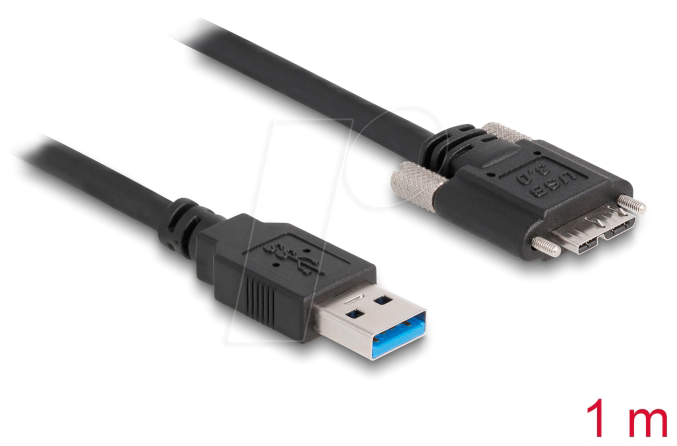 DELOCK 87799 - USB 5 Gb/s Kabel, A Stecker auf Micro-B Stecker, schraubbar, 1 m