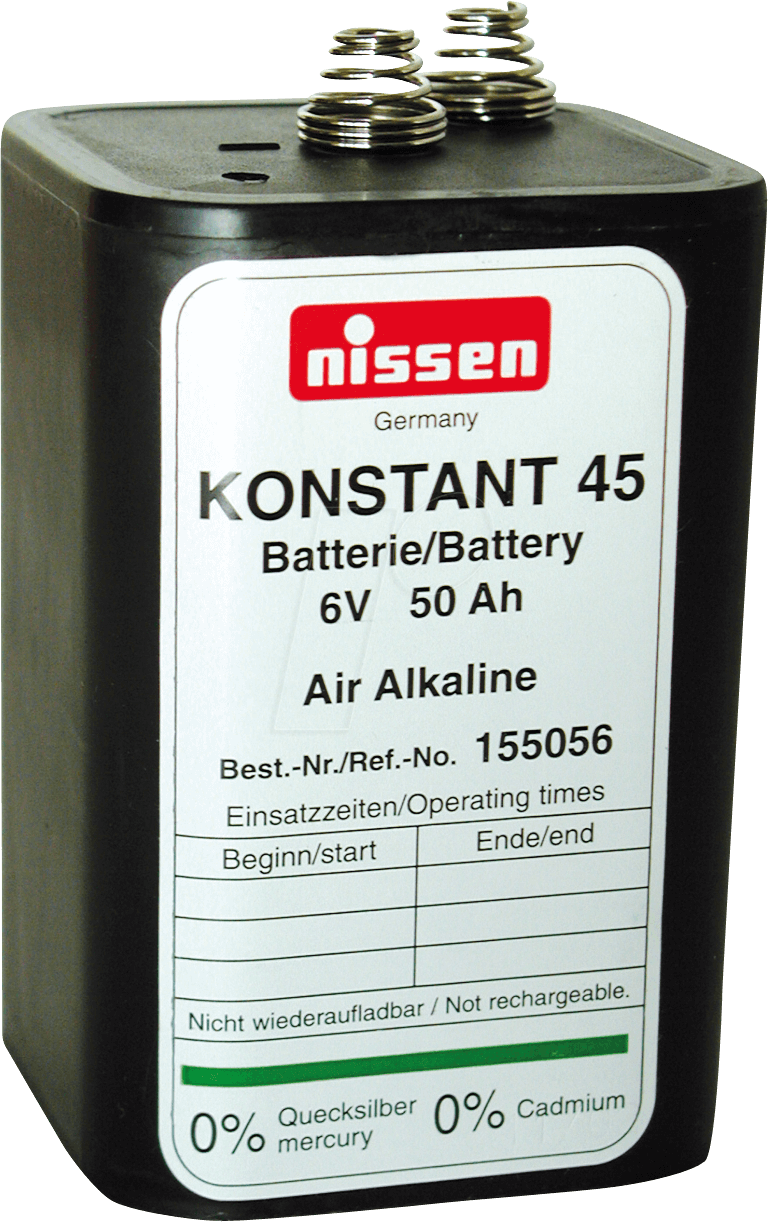 NISSEN 155056 - Blockbatterie Nissen KONSTANT 45, 6 V, 50 Ah