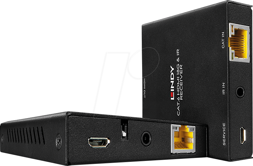 LINDY 38205 - HDMI Extender, 4K 60 Hz, IR, PoC, Loop Out, Cat.6 50 m