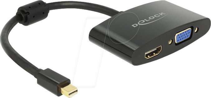 DELOCK 65553 - DisplayPort Adapter, Mini DP Stecker auf HDMI / VGA Buchse