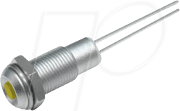 KIN 19000002 - LED, bedrahtet, 3 mm, gelb, Innen-/Außenrefl., Ø6,2 mm, 8 mcd