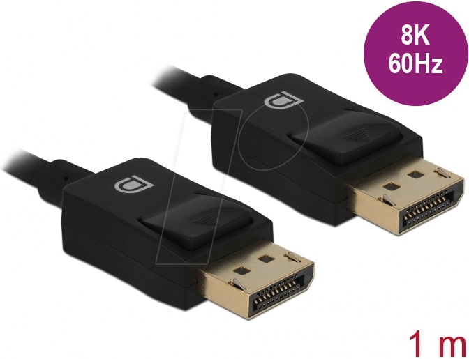 DELOCK 85300 - Koaxiales DisplayPort Kabel 8K 60 Hz 1 m