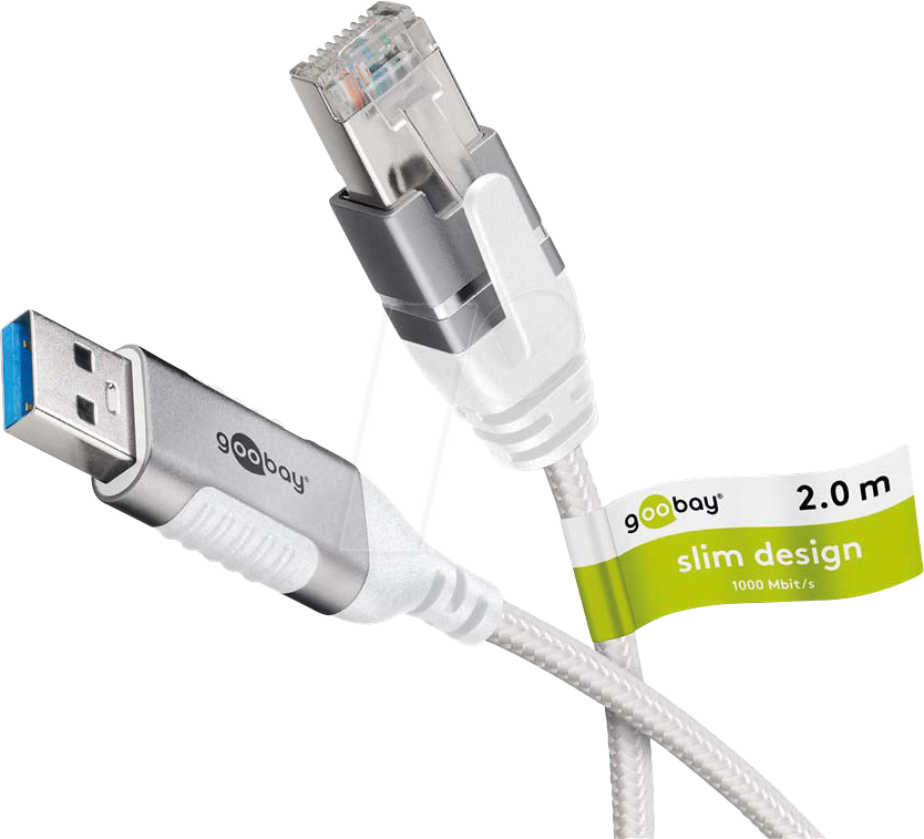 GOOBAY 74379 - Netzwerkadapter, Kabel, USB 3.0 Typ A, Gigabit Ethernet, 2 m
