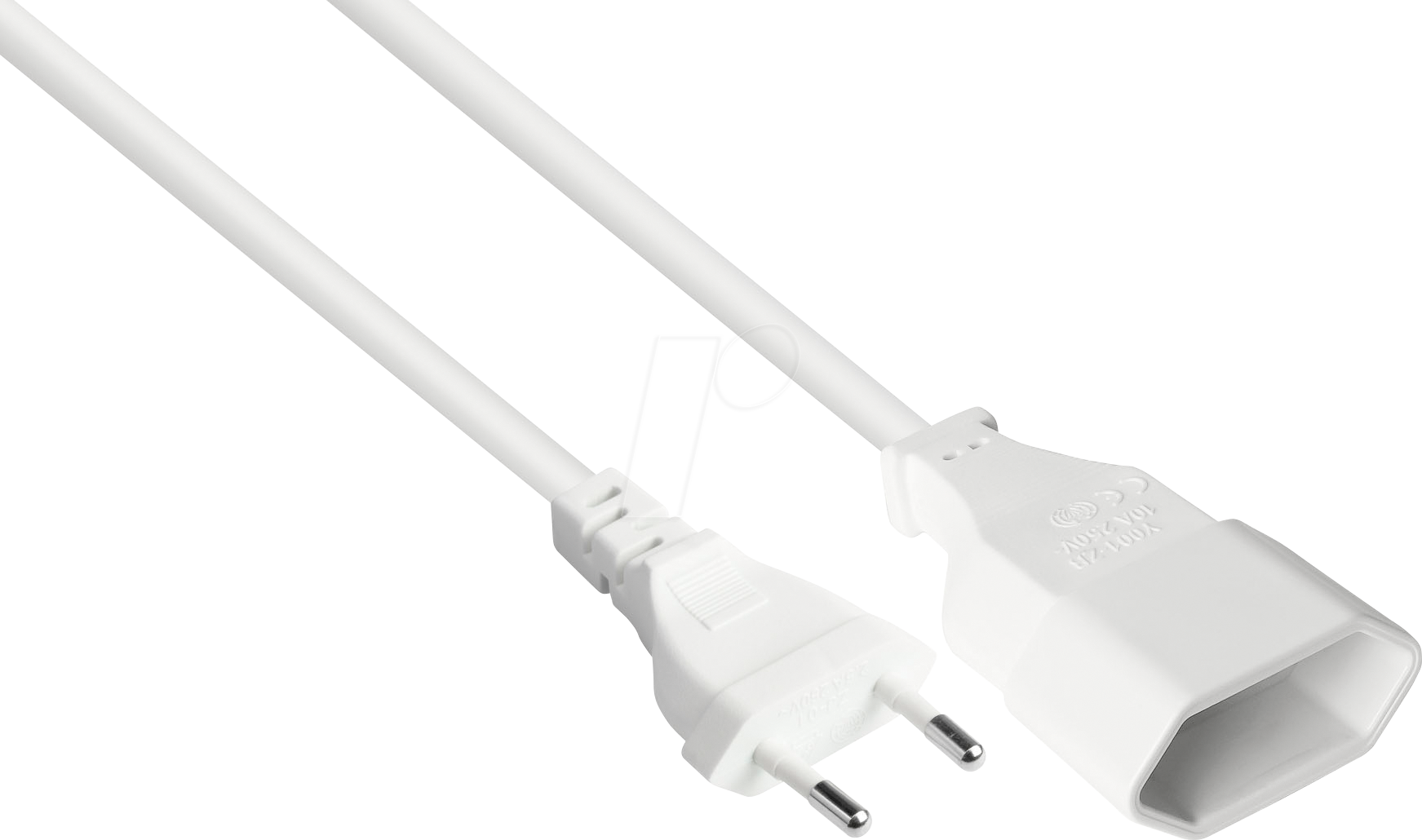 GC P0300-W030 - Euro-Verlängerung Typ C auf Euro-Buchse, weiß, 0,75 mm², 3 m