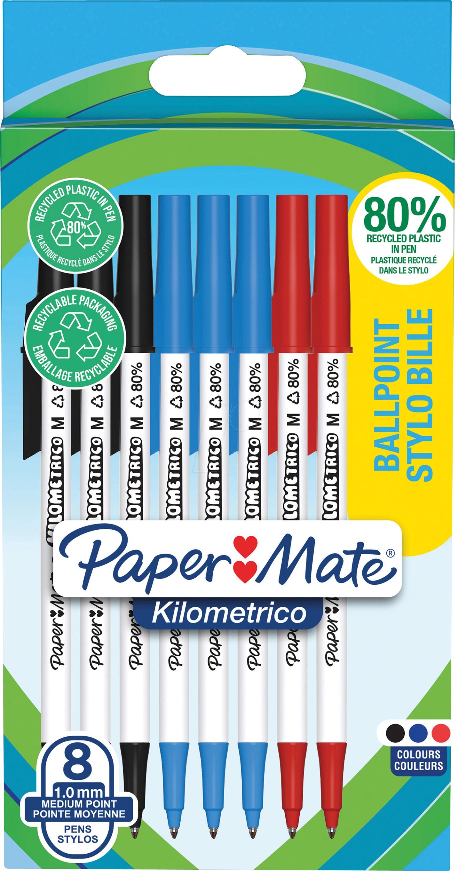 PPM 2187680 - Kugelschreiber, farbig sortiert, M, Kilometrico, 8 Stück