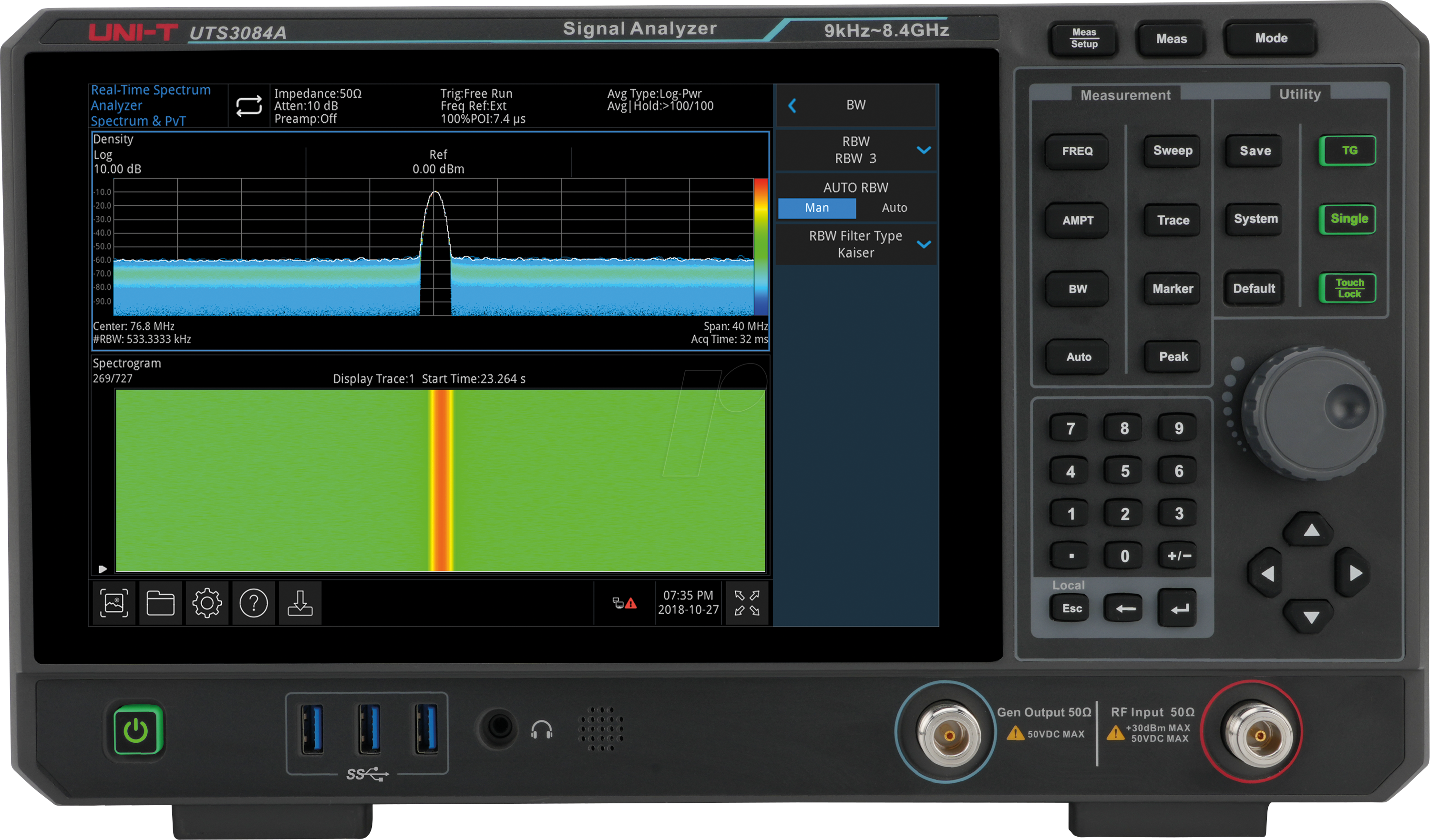 UTS 3084A - Spektrumanalysator UTS3084A, 9 kHz bis 8,4 GHz, TG-Funktion