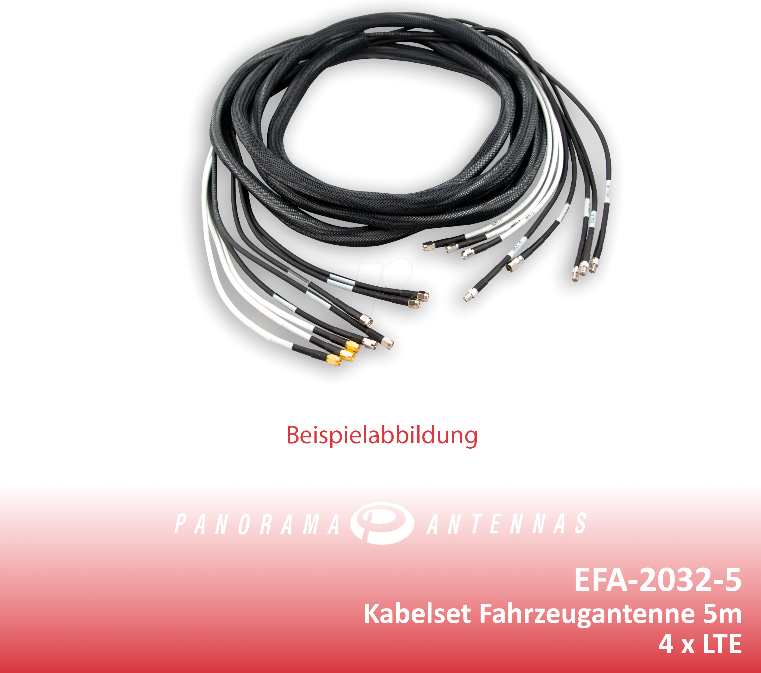 PAA EFA-2032-5 - Kabelset-Fahrzeugantennen 4x LTE, 5 m