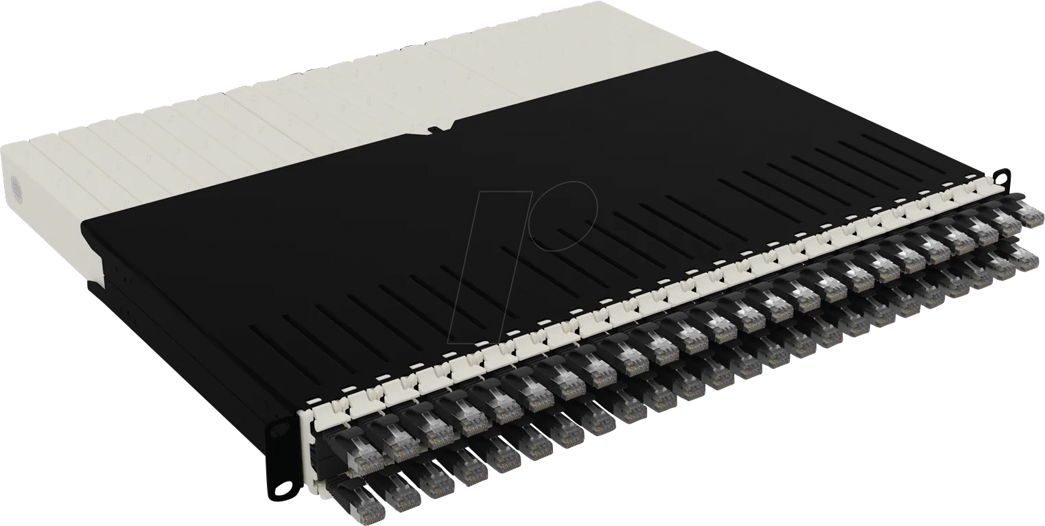 PB PONEX8STPBK - Kabelmanagementsystem, 24-Port, Cat.6a STP, 0,8 m, schwarz