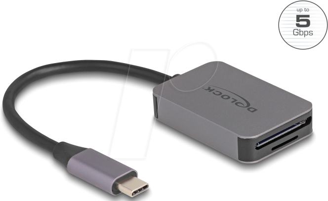 DELOCK 91009 - Card Reader, extern, USB Type-C, SD/microSD