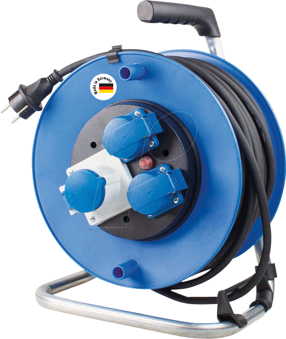 AS-SCHWABE 10173 - Camping Kabeltrommel mit Schutzkontaktstecker, 25 m