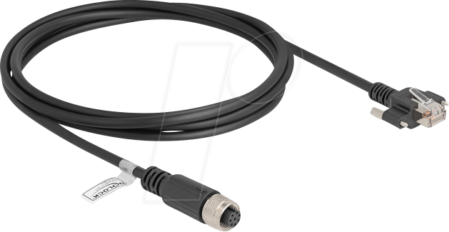 DELOCK 80425 - M12 Kabel A-kodiert 8 Pin Buchse zu RJ45 Stecker , 2 m