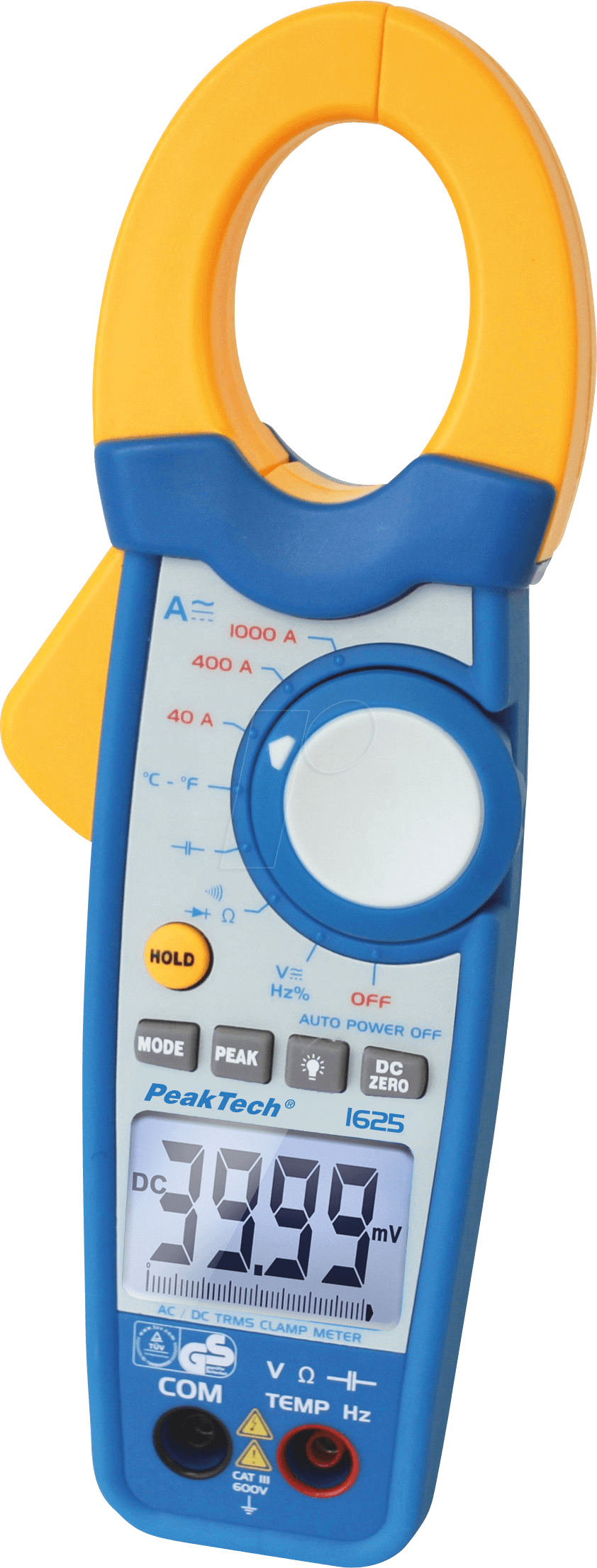 PEAKTECH 1625 - Stromzange, digital, TRMS, AC/DC, bis 1000 A
