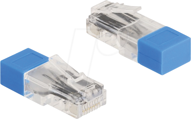 DELOCK 67187 - RJ45 Stecker mit Abschlusswiderstand, 120 Ohm, blau