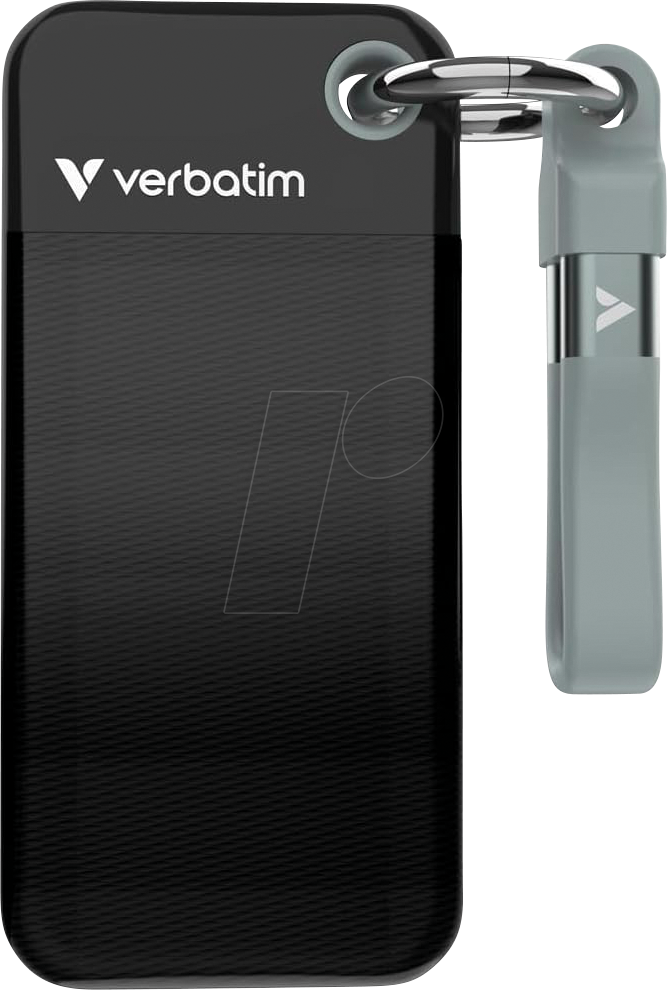 VERBATIM 32190 - Verbatim Pocket SSD mit Schlüsselring, 1TB Schwarz/Grau