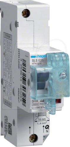 HAGER HTN140E - SLS-Schalter 1P E-40A Hutschiene