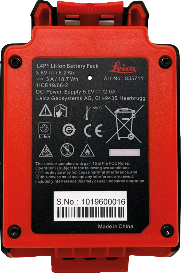 LEICA 835711 - Leica Lino L4P1 Li-Ionen Akku 3.6V/5.2Ah