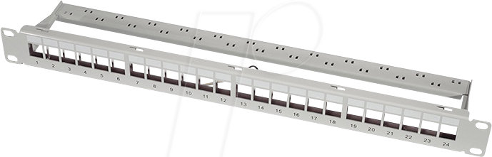 LOGILINK NK4073 - 19'' Keystone Panel, 24-fach, 1 HE, grau
