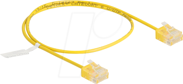 DELOCK 80898 - Patchkabel Cat.6 UTP, Ultra Slim, 0,5 m, gelb