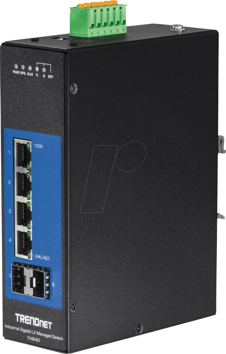 Thumbnail - TRN TI-G642I - Switch, 6-Port, Gigabit Ethernet, 2x SFP