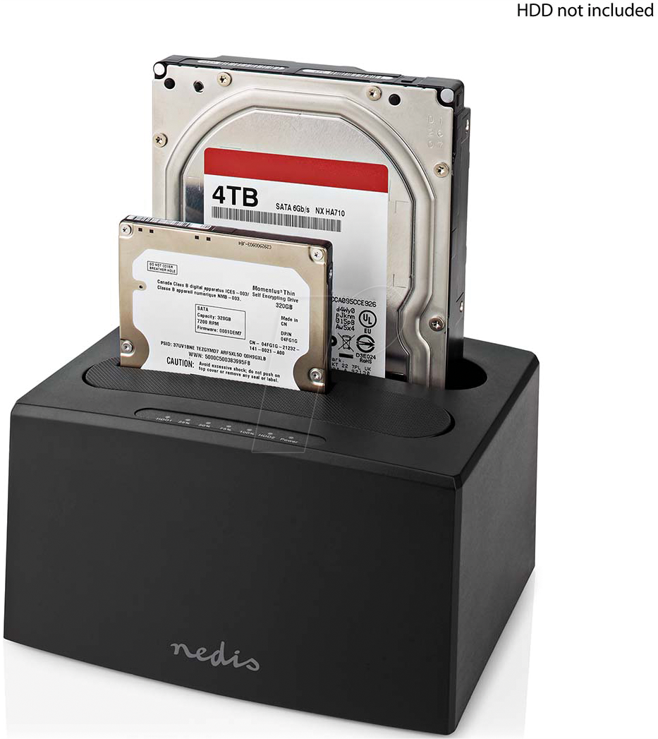 Thumbnail - N HDDUDB3210BK - Dockingstation, USB 3.2 Gen1, USB Type-A, 2.5 / 3.5 ''