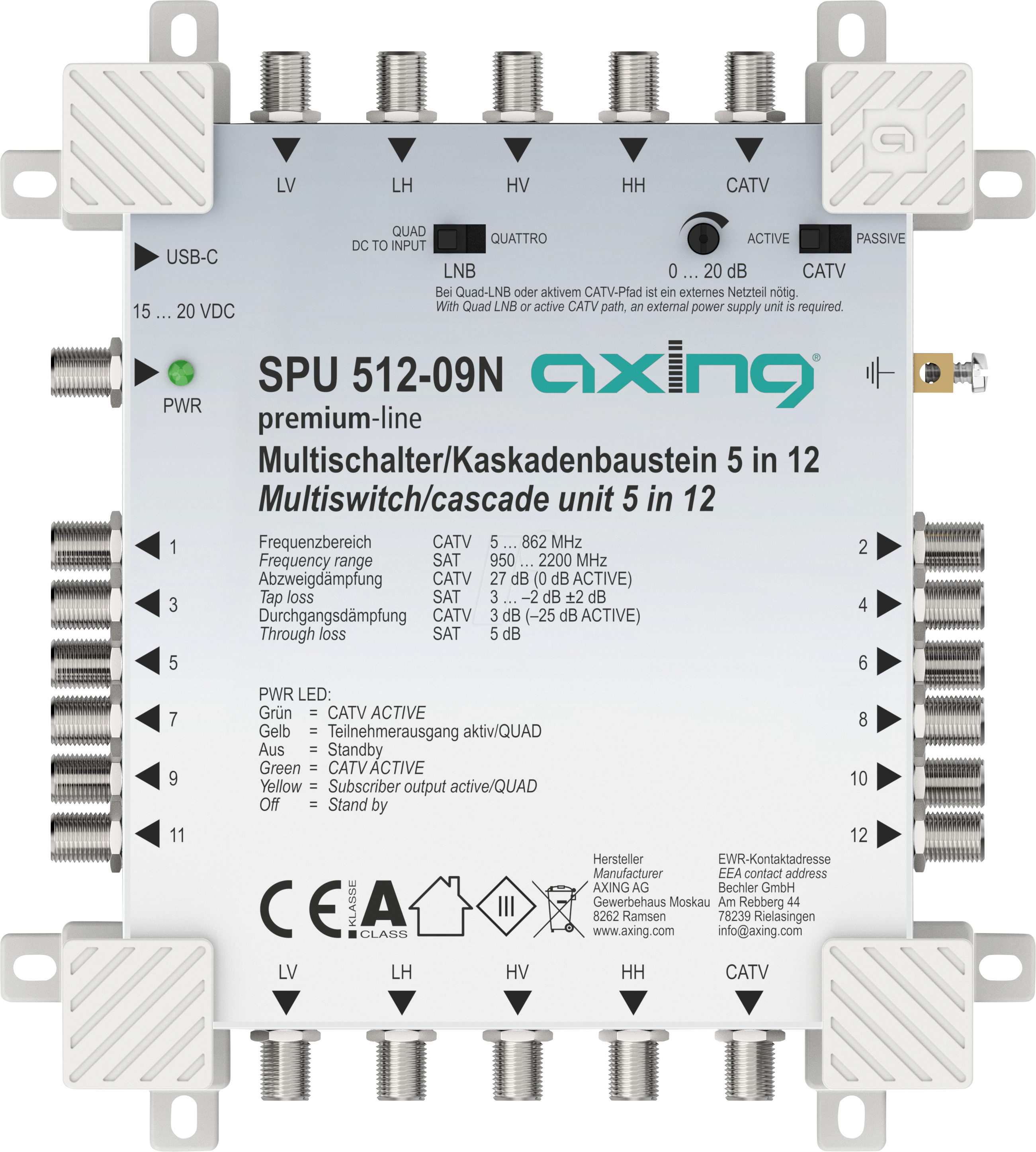 SAT SPU512-09N - Multischalter, 5 / 12, premium-line