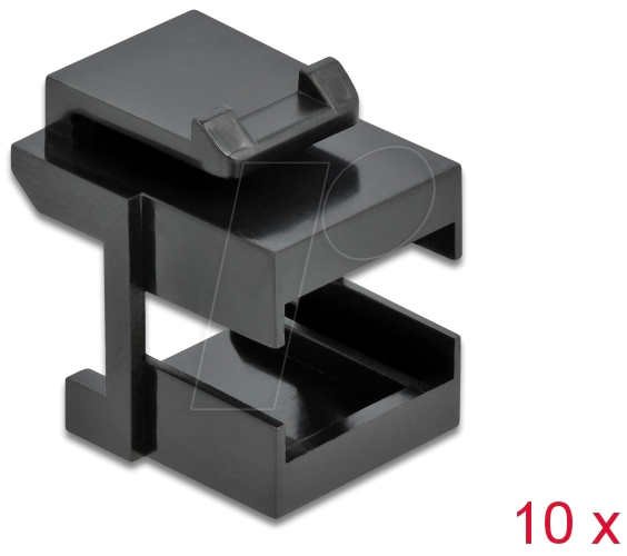 DELOCK 86806 - Keystone Abdeckung für LWL Kupplungen, schwarz, 10 Stück