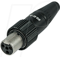 REAN T5FCT-B - TINY xlr Kabelbuchse, 5-pol, Schraubsicherung