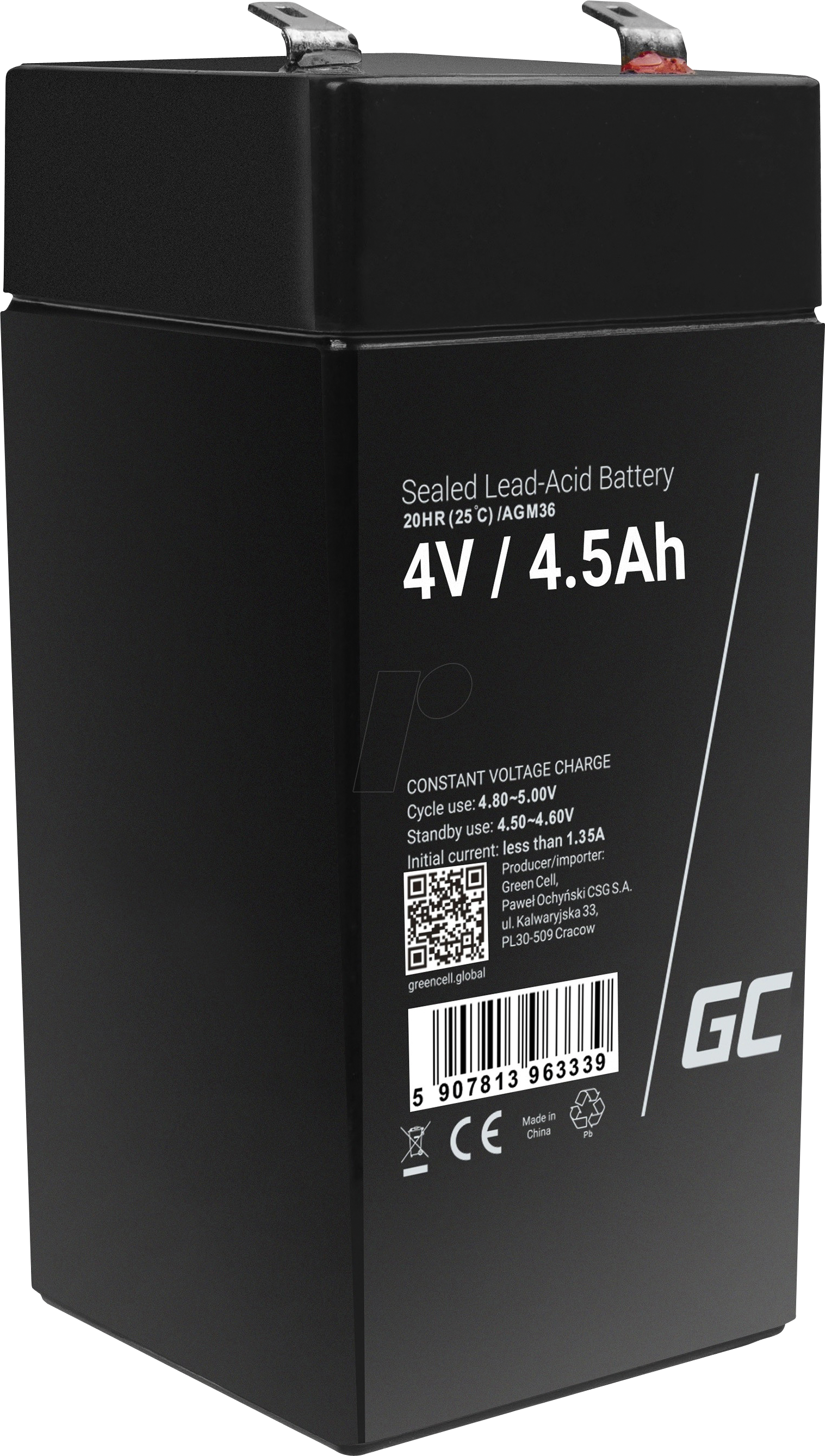 GC AGM36 1.5AH - Blei-Vlies-Akku, AGM, 4V, 4.5 Ah