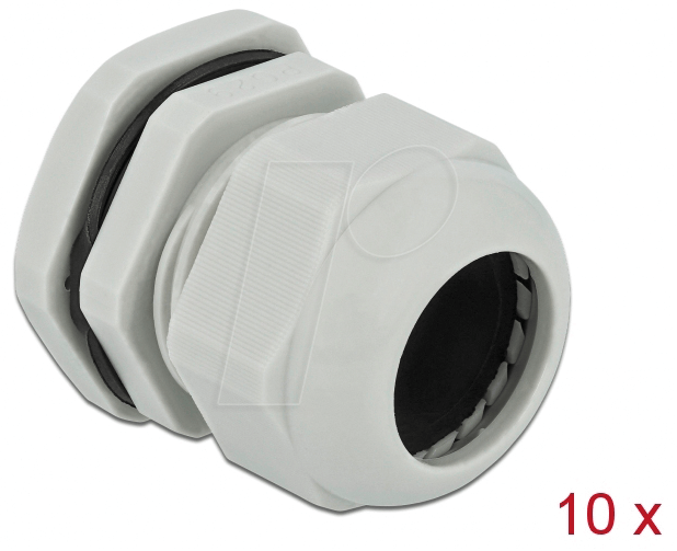 DELOCK 60227 - Kabelverschraubung, PG29, grau, 10er-Pack