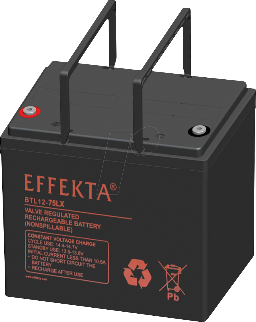 EFKTA BTL12-75LX - Blei-Vlies-Akku, AGM, 12V, 75 Ah