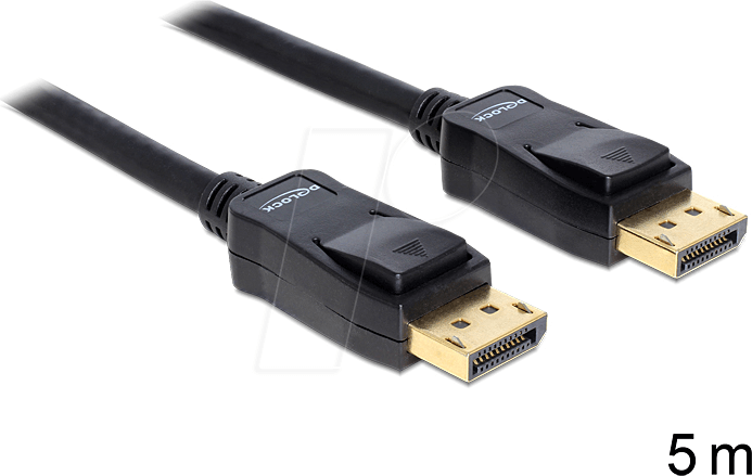 DELOCK 82425 - DisplayPort Kabel, DisplayPort 1.2 Stecker, 5 m, schwarz