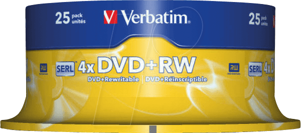 VERBATIM 43489 - Verbatim DVD+RW 4,7GB, 25er-Spindel