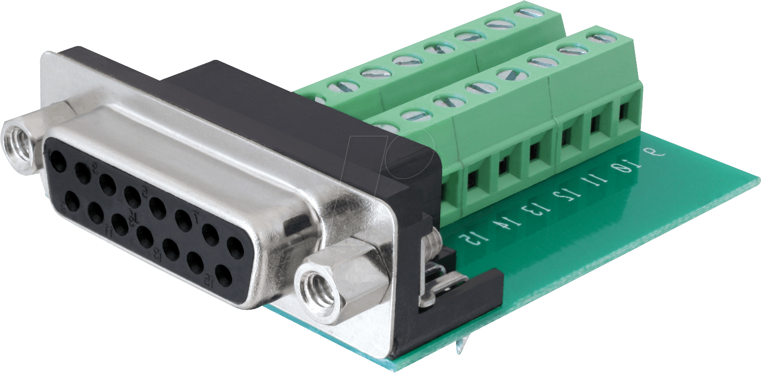 DELOCK 65274 - Sub-D 15 Pin Buchse > Terminalblock 16 Pin