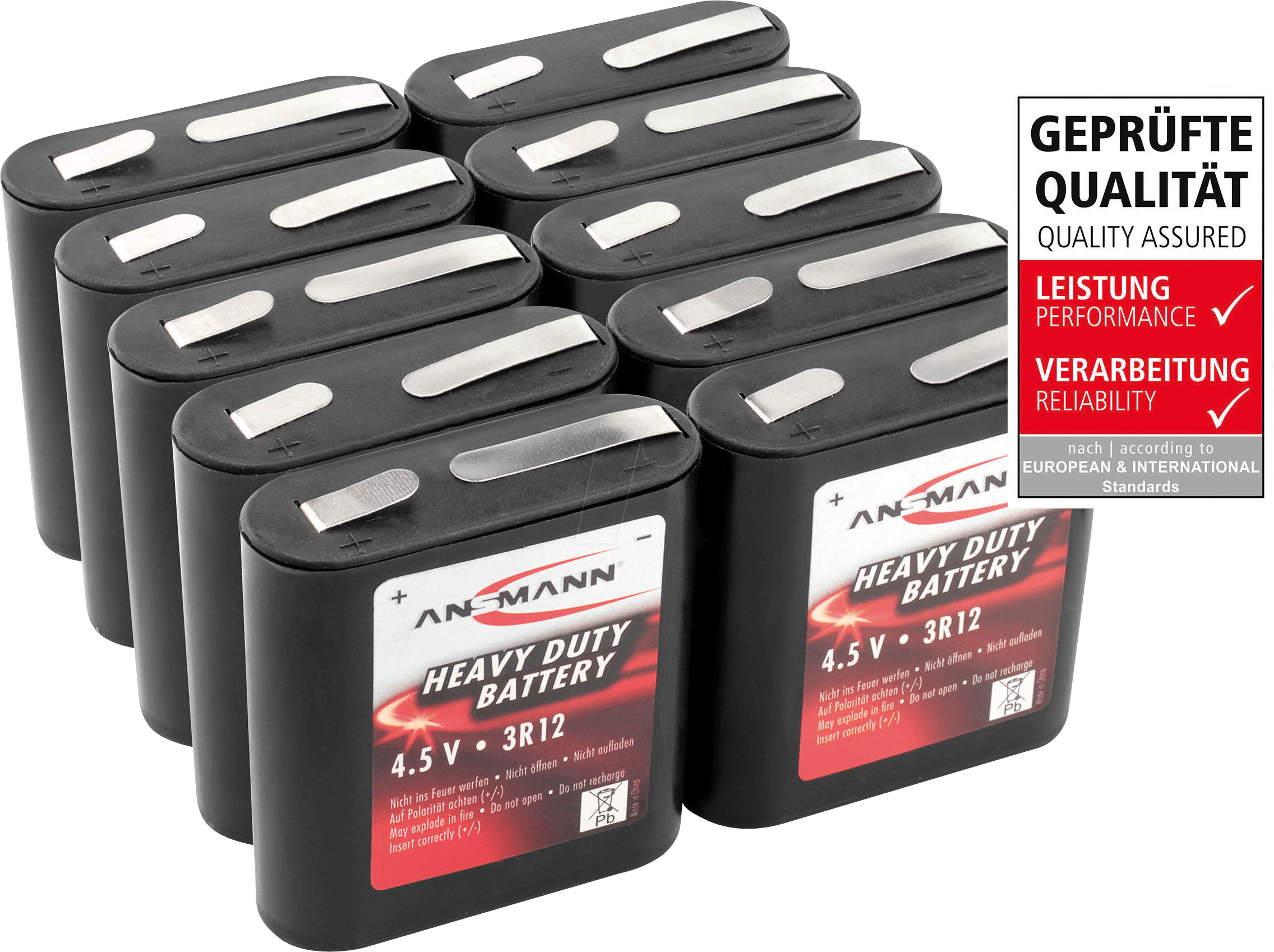 ANS ZK 10X3R12A - Zink-Kohle Batterie, 3R12, 10er-Pack