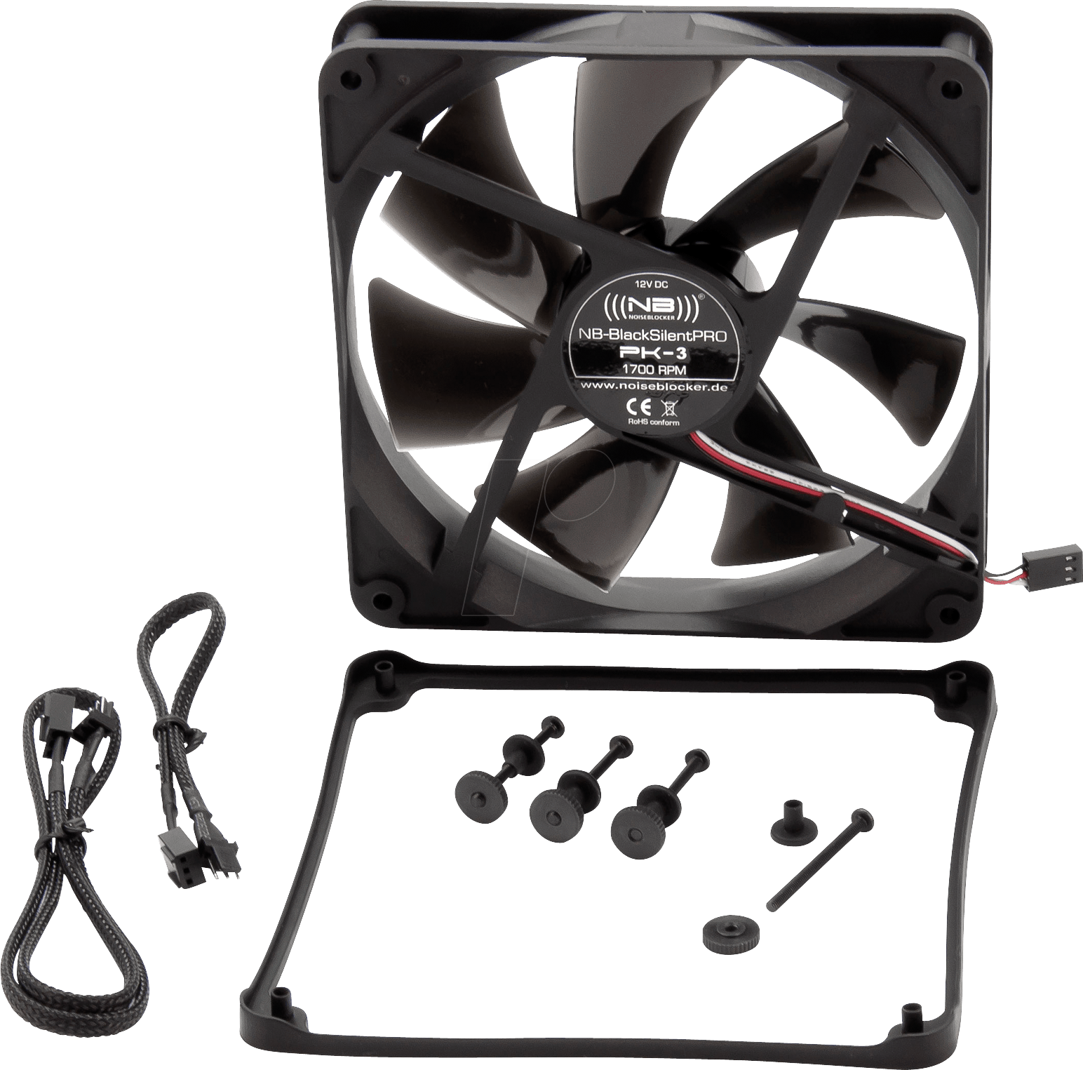 NOISEBLOCK PK3 - Noiseblocker BlackSilent Pro Fan PK3, 140 mm