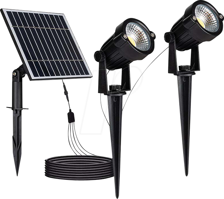 VT-20488 - 2er Pack LED Solar-Erdspießleuchte, 1,2 W, 3000K, schwarz, IP65