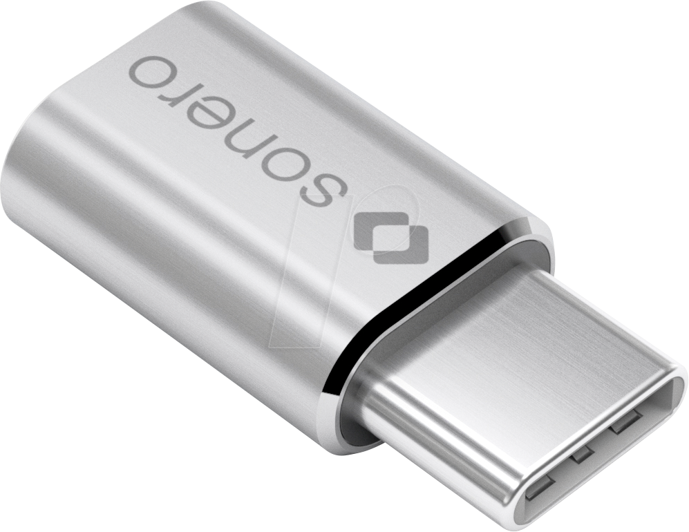 Thumbnail - SON UA110 - USB 2.0 Adapter, C-Stecker > Micro-B-Buchse, silbergrau