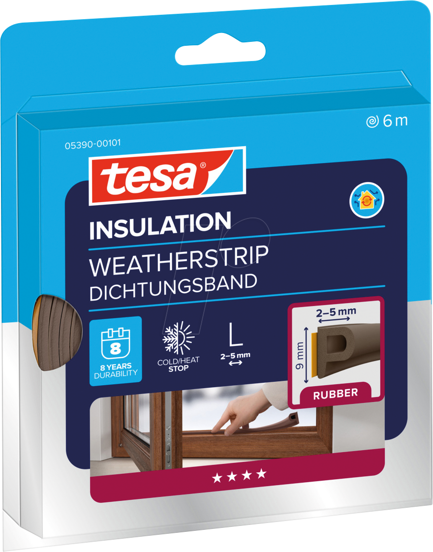 TESA 05390 BR - Dichtungsband tesa® INSULATION L, 6 m, braun