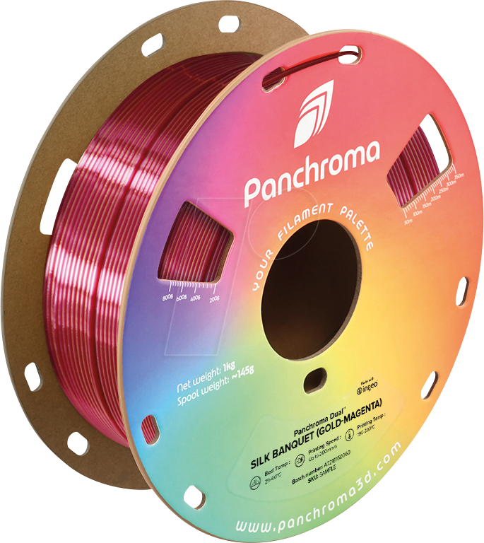 POLYMAKER CA3023 - Filament, Panchroma PLA, Dual Silk Banquet, 1,75 mm, 1 kg