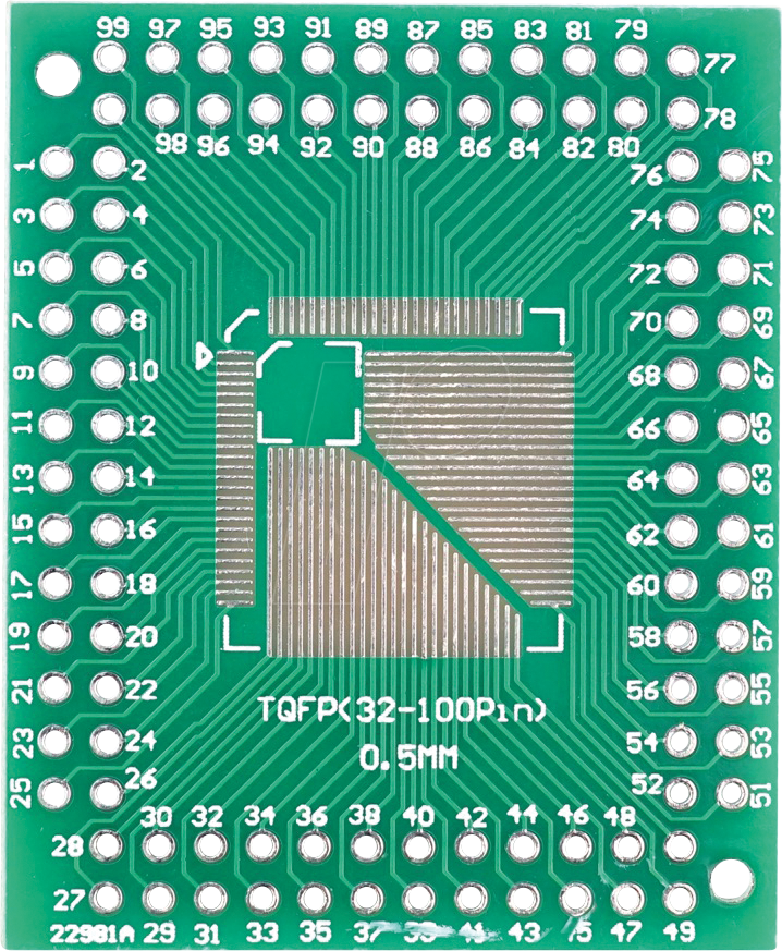 BB TQFP1 - Entwicklerboards - SMD Breakout Adapter, TQFP32/44/64/80/100