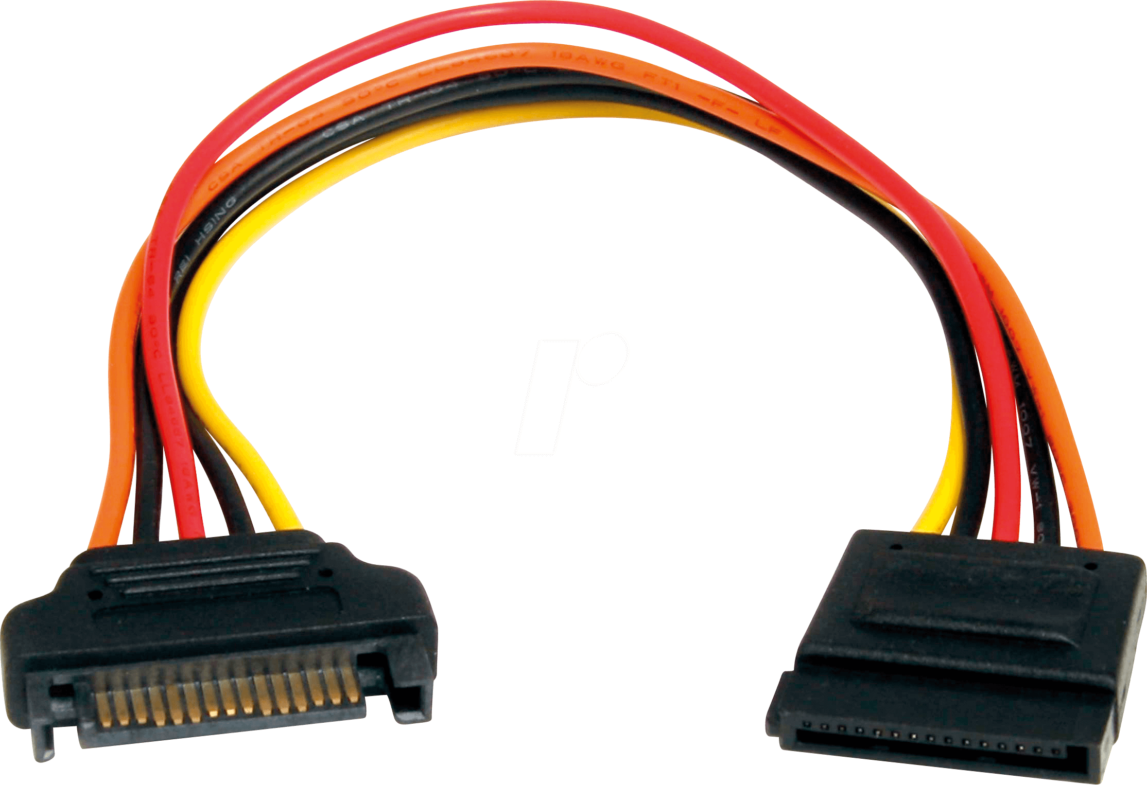 ST SATAPOWEXT8 - Kabel SATA 6 Gb/s St. > SATA Bu., 20 cm, rot