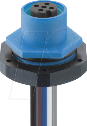 LUT 1220-04-104 - Einbaukupplung, M12, 4 pol, A-kodiert, IP 67, blau
