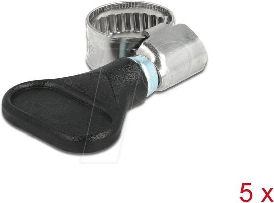DELOCK 19510 - Schlauchschellen mit Flügelmutter, 8 - 12 mm, 5 Stück, Edelstahl