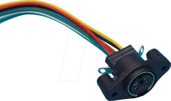 BKL 0204027 - Mini-DIN-Einbaubuchse 6-polig mit Kabel