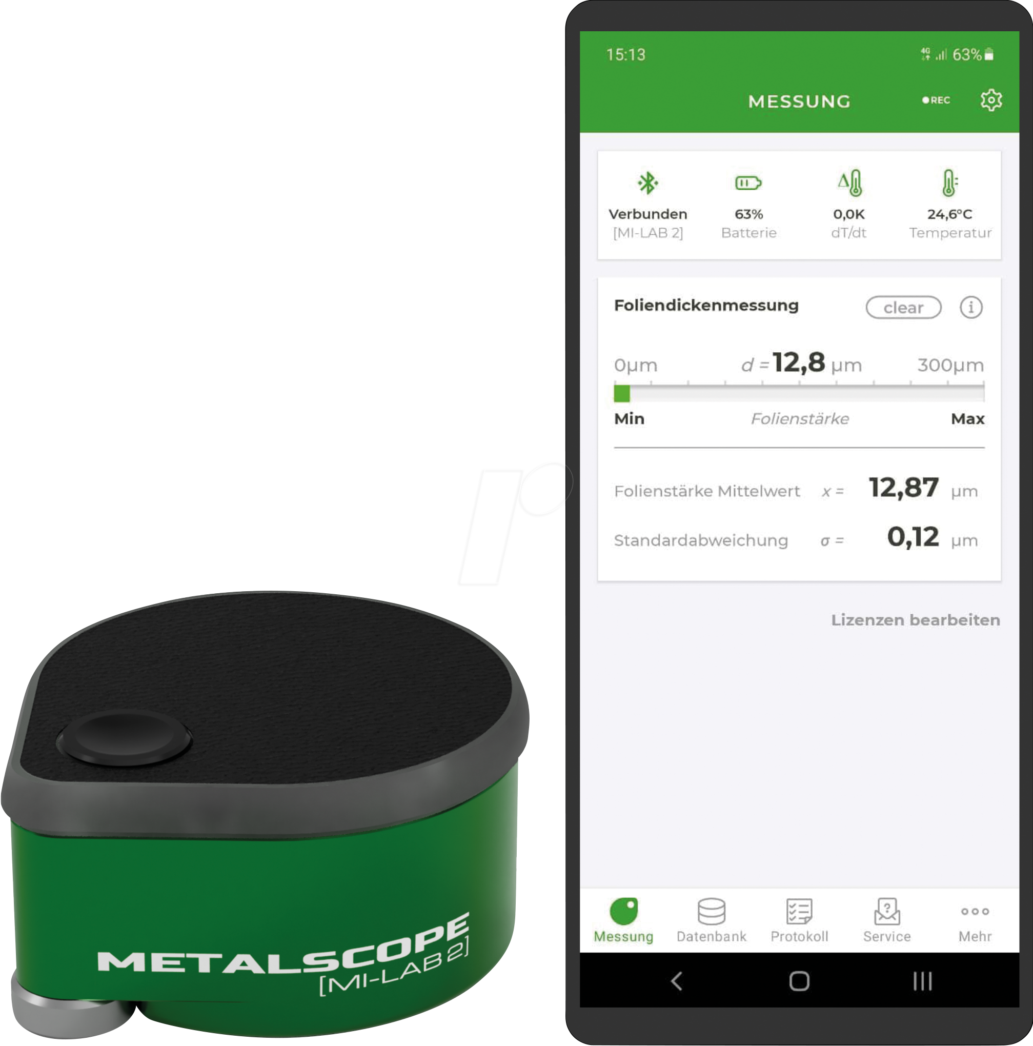 MI-LAB 2 FP - Foliendicken Prüfung für Aluminiumlegierungen, magnetische Spekt