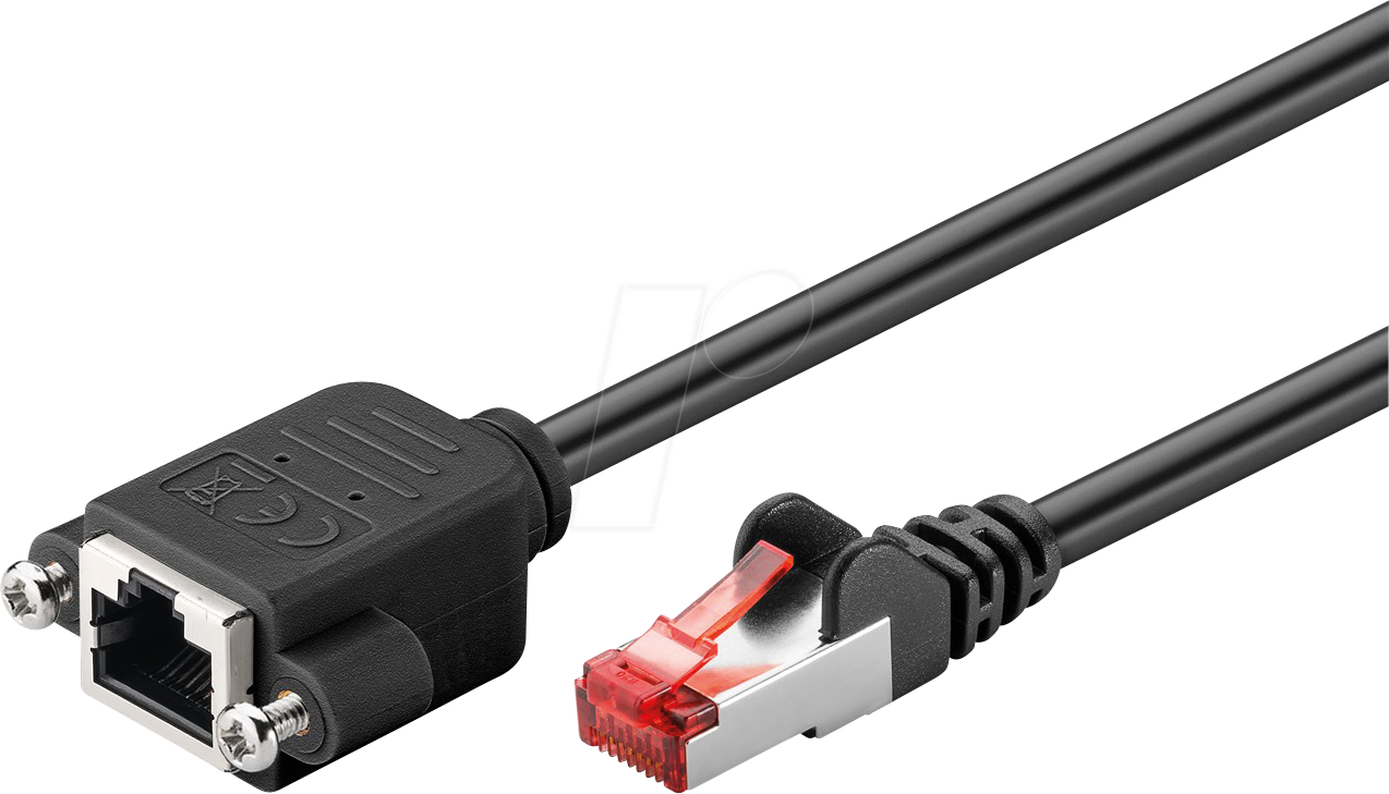 GOOBAY 65637 - Cat.6 Verlängerungskabel, S/FTP (PiMF), schwarz, 1 m