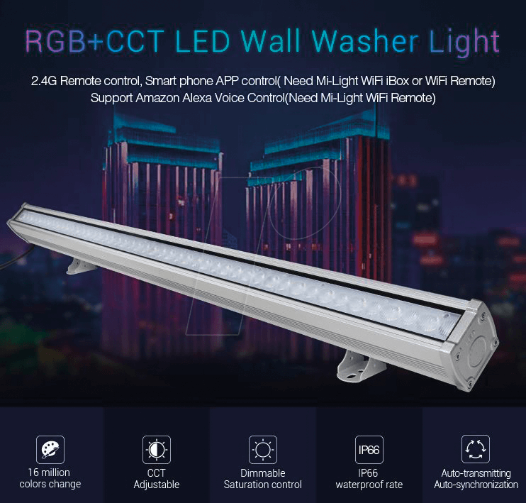 SYN 161417 - LED-Flutlicht, RGB+CCT, 24 W, 1800 lm, Wallwasher
