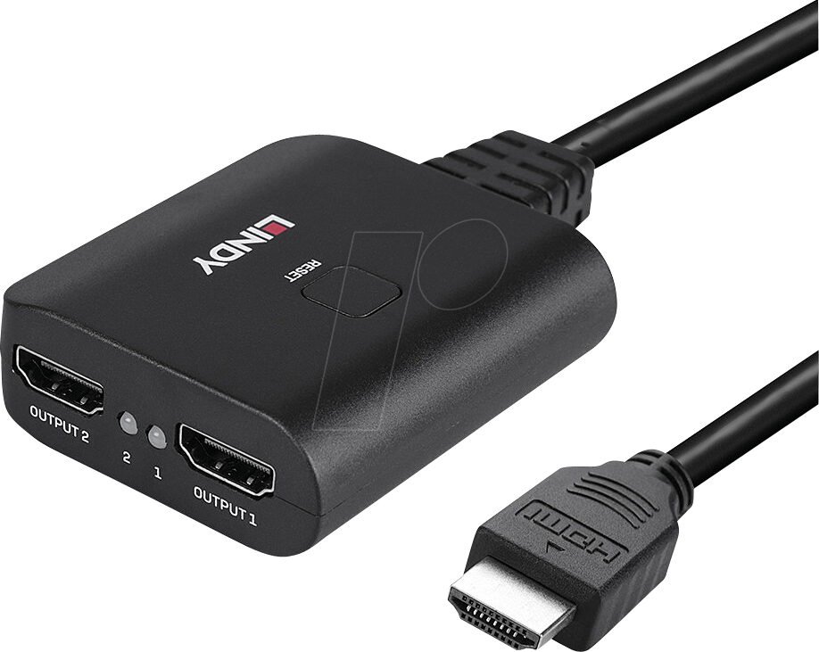 LINDY 38356 - HDMI Splitterkabel, 2 Port, 4K 60 Hz