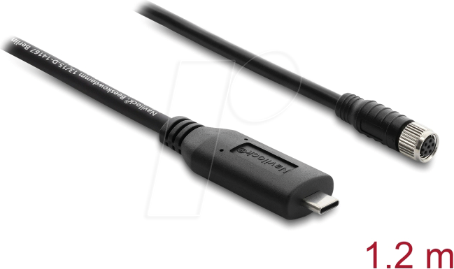 NAVILOCK 61286 - GNSS Anschlusskabel, USB 2.0 Type-C > M8 Buchse, wasserdicht, 1,