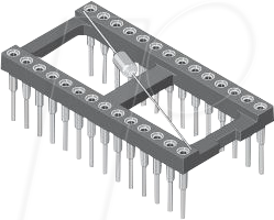MPE 001-4-028-6 - Präzisionsfassung, 28 polig, RM 2,54, mit Abblockkondensator
